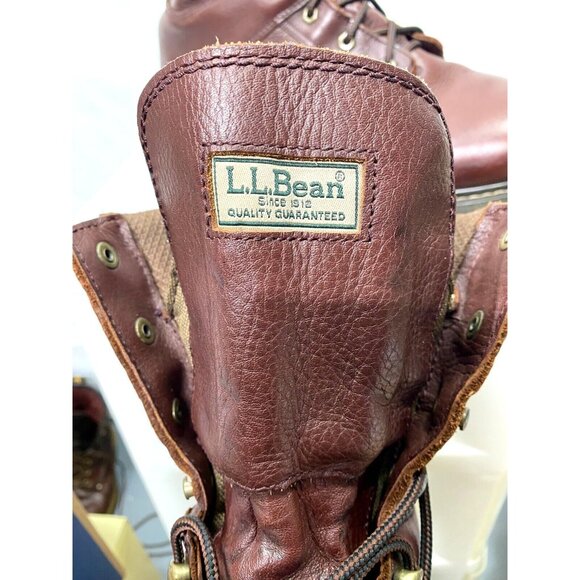 LL Bean Gore-Tex Leather Work Boots Oil Resistant 10" Boot Brown Size 12 - Picture 15 of 16